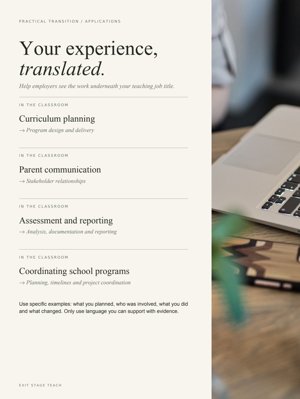 Your experience translated: practical teaching skills guide from the magazine